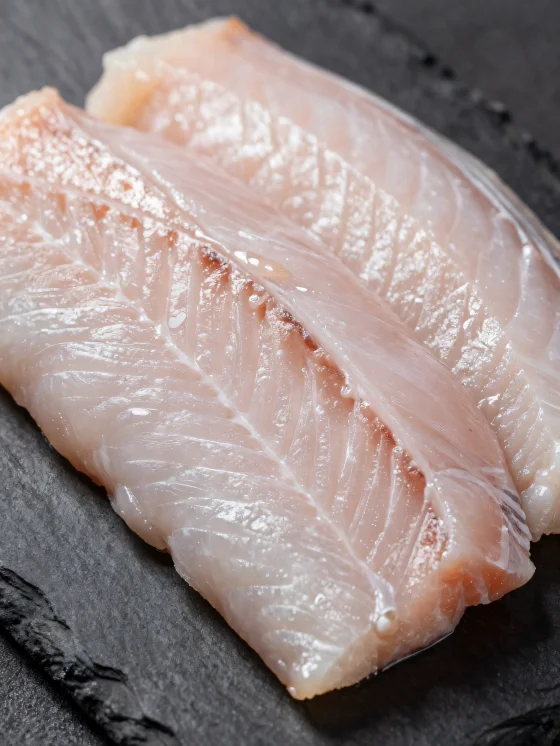 Свежее филе угря со специями на деревянной разделочной доске