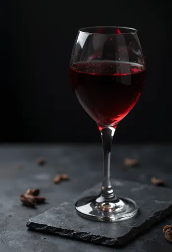 Бокал вина, виноград, сусло и бочка