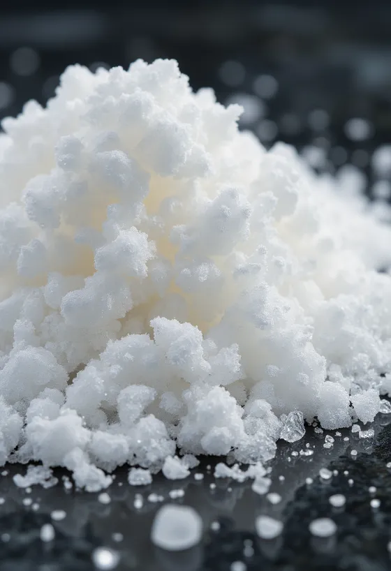 Белый кристаллический сахар в миске с деревянной ложкой