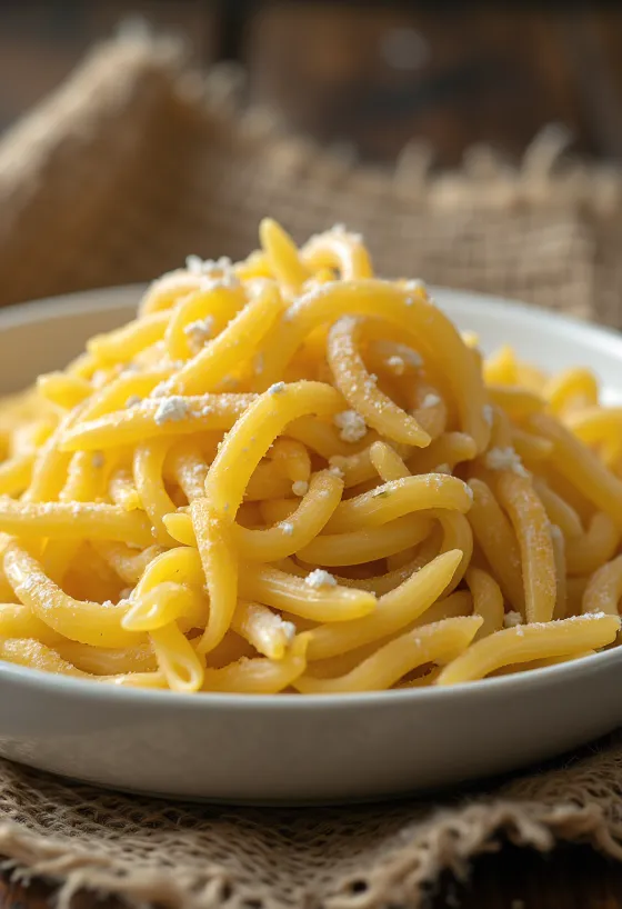 Паста из твердых сортов пшеницы в керамической миске