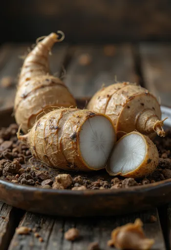 Клубни корня Эддо с текстурной кожицей