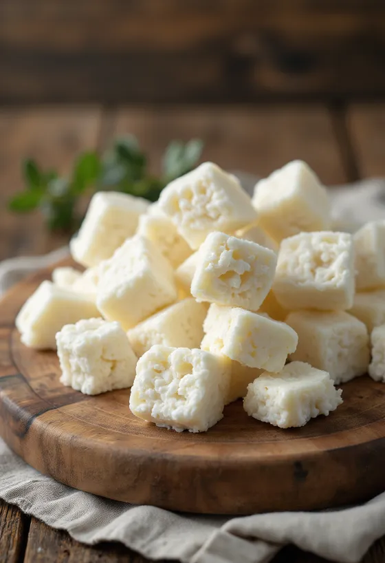 Свежая Вурда (Урда) в миске, нежная творожистая текстура