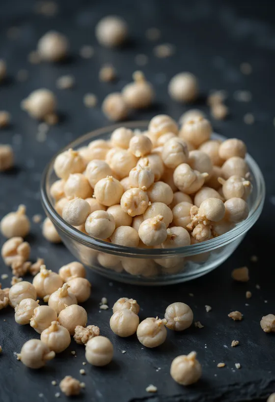 Белый перец горошком в деревянной миске на светлом фоне