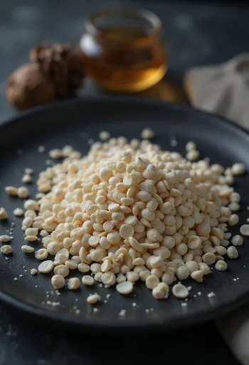 Зерна белого мака крупным планом, рассыпанные горкой