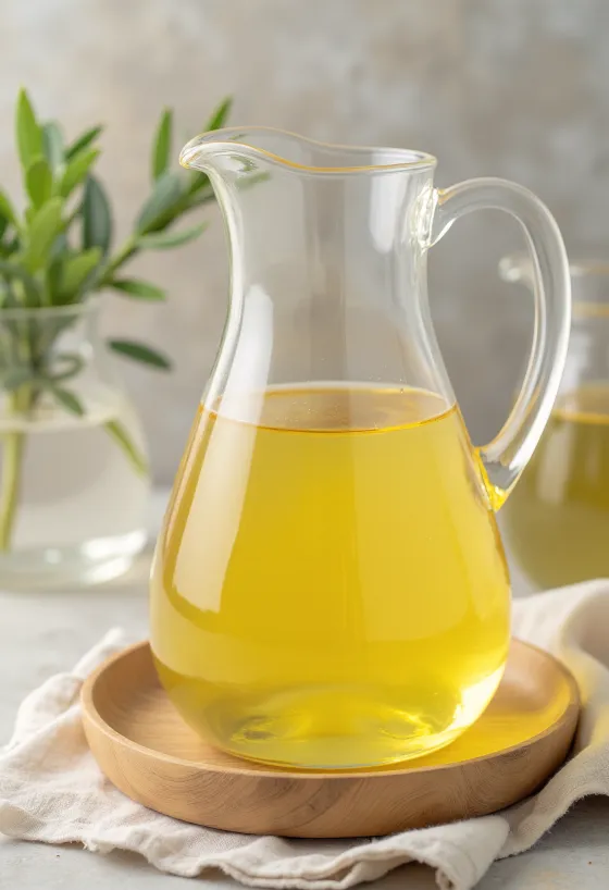 Рафинированное пальмовое масло в миске с пальмовой мякотью