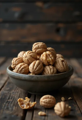 Очищенные ядра грецкого ореха на белом фоне