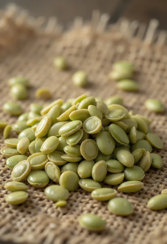 Ядра конопли (очищенные семена) крупным планом