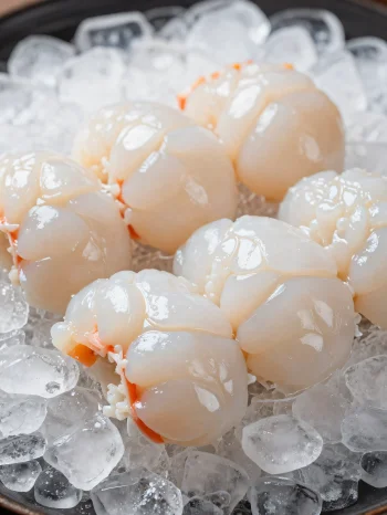 Свежий омар на рустикальной деревянной доске с лимоном и специями