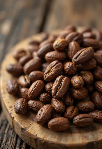 Ферментированные и сушеные какао-бобы с какао-крупкой на рустикальном фоне