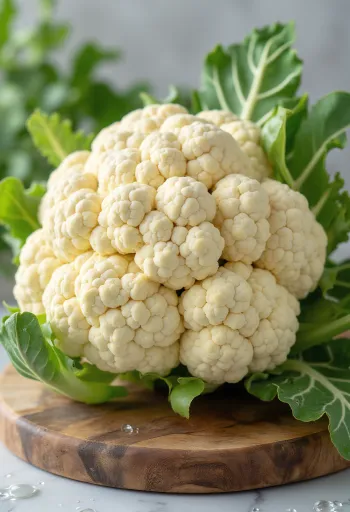 Свежие соцветия цветной капусты на деревянном столе