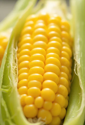 Сушеные зерна кукурузы в мешке и на деревянном столе