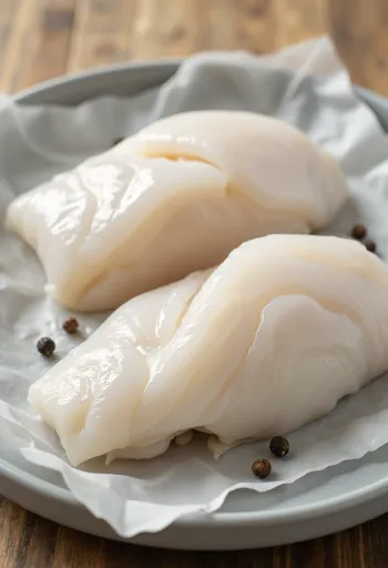 Филе тихоокеанской трески на кухонной доске