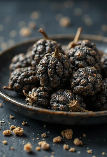 Зерна длинного перца (Пиппали) на деревянном столе