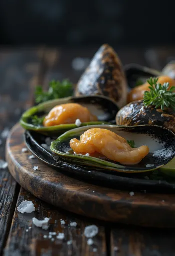 Мясо зеленогубой мидии на кухне