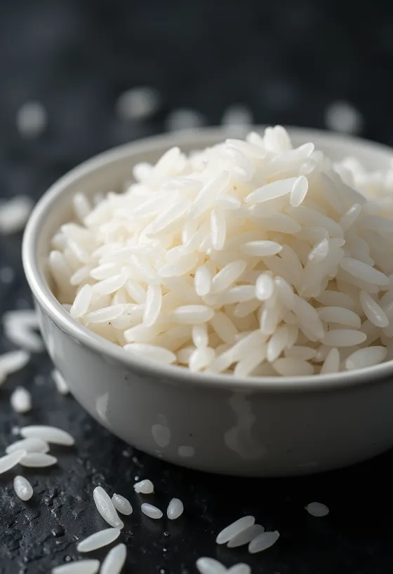 Свежесваренный белый рис Жасмин