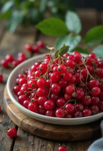 Ягоды красной бузины, ярко-красные и слегка блестящие