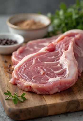 Нарезанное филе сырого языка на доске, очищенное