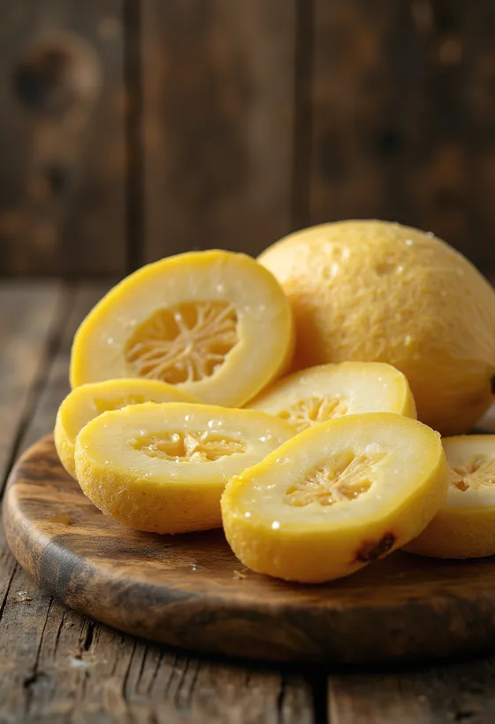 Нарезанный плантан, спелый и зеленый, на деревянной доске