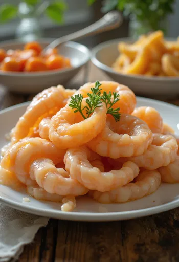 Свежее мясо сердцевидок на льду с лимоном и петрушкой