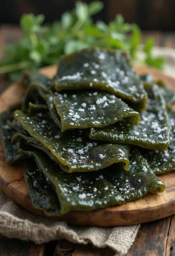 Сушеные листы водорослей комбу