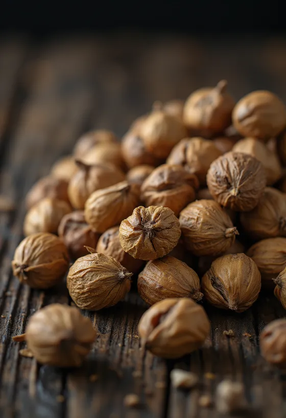 Клубни чуфы (тигрового ореха) крупным планом