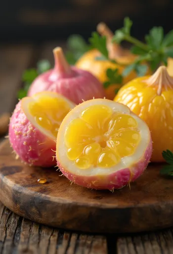 Разноцветные клубни уллюко с натуральной текстурой