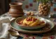 Ашуре с грецкими орехами, богатый, пряный турецкий десерт, украшенный свежей мятой