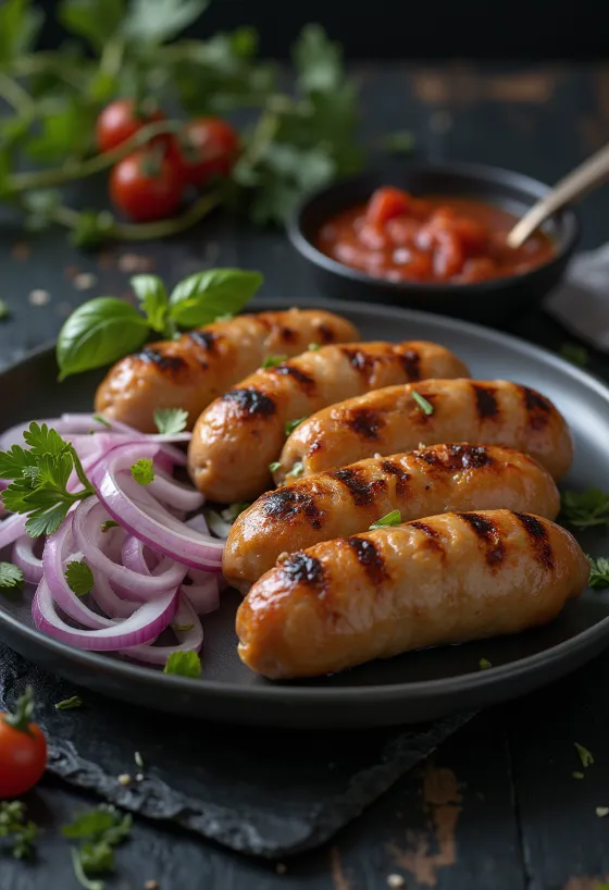 Чевапчичи с айваром и хлебом