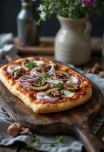 Pizza Finlandese с олениной, сметаной и красным луком