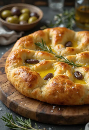 Pizza Focaccia с солью и оливковым маслом из Лигурии