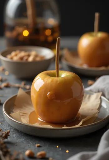 Яблоки в карамели с золотистым хрустящим покрытием