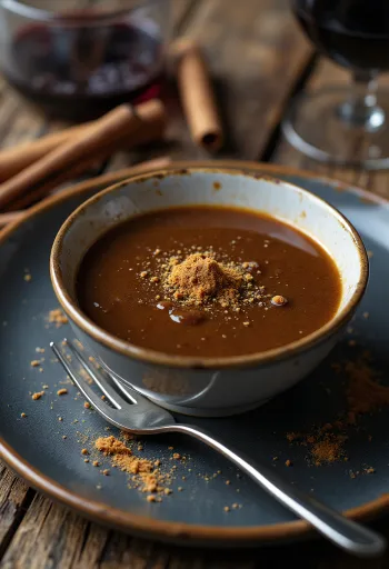 Соус из красного вина с карри и корицей при подаче