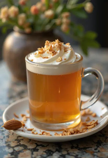 Медово-миндальный сидр в бокале