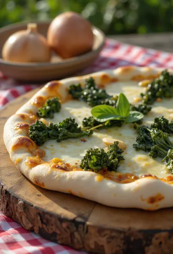Pizza al Cavolo Nero с капустой кейл и сыром