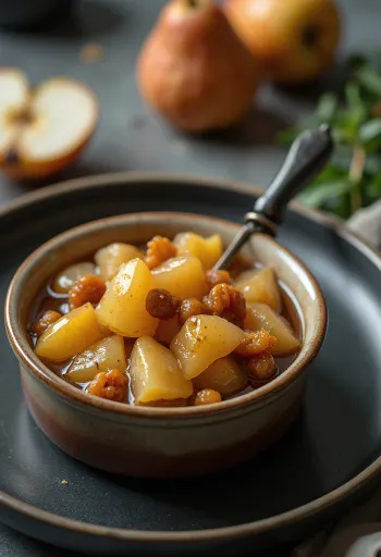 Кисло-сладкий грушевый чатни при подаче