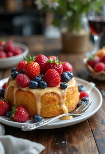 Летний фруктовый торт, украшенный свежими фруктами