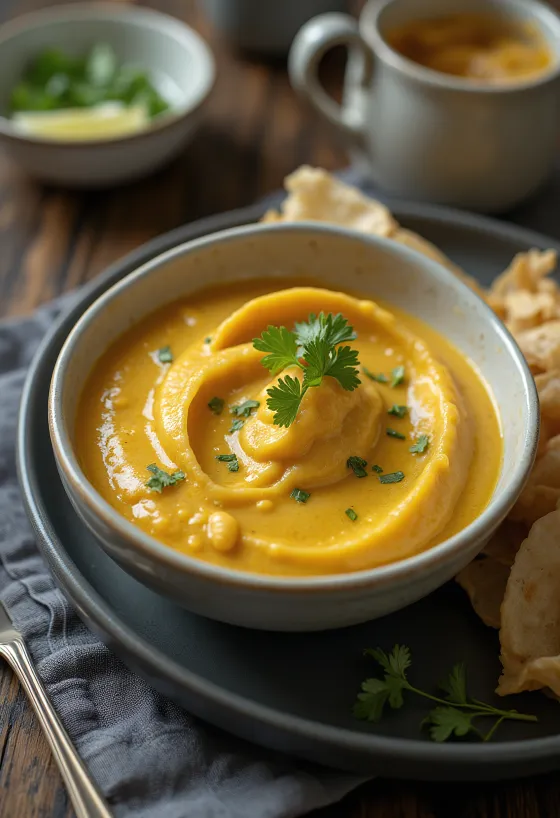 Соус карри корма, поданный с рисом