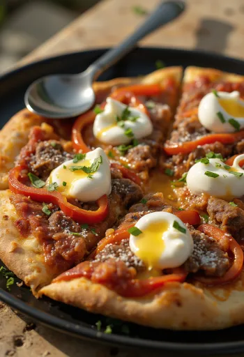 Pizza Iskender при подаче