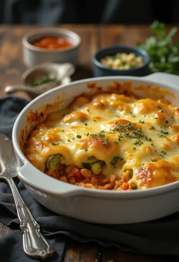 Веганская запеканка из цукини с томатным соусом