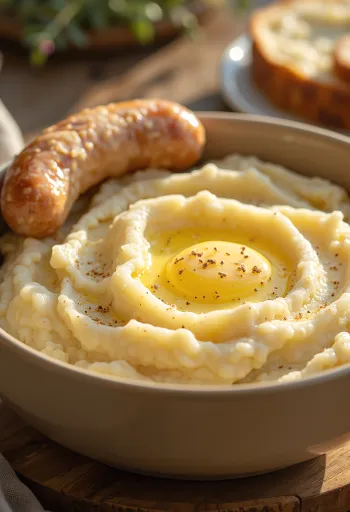 Кремовое картофельное пюре, смешанное с маслом и сливками