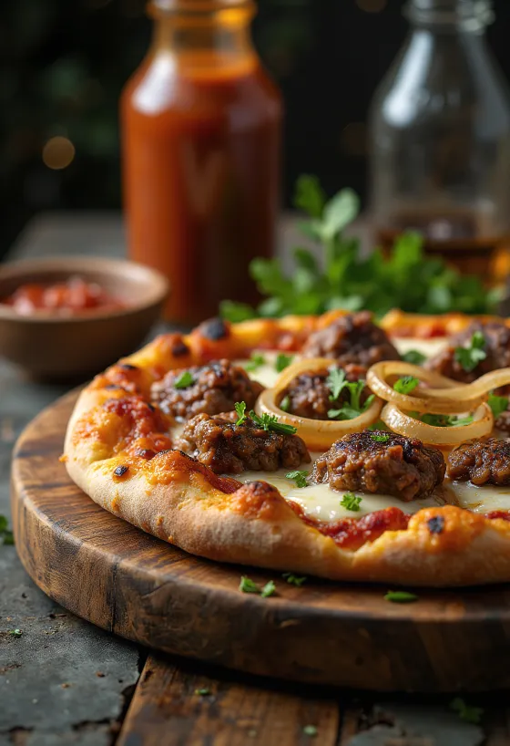 Pizza Kenyan Nyama Choma при подаче