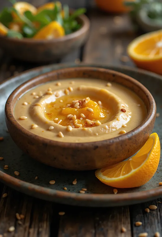 Апельсиново-лимонный кунжутный соус при подаче