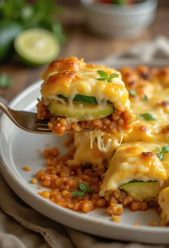 Запеканка из цукини с красной чечевицей при подаче