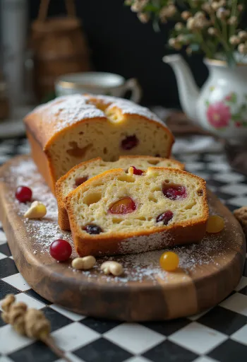 Епископский хлеб в нарезке, с изюмом, орехами и цукатами