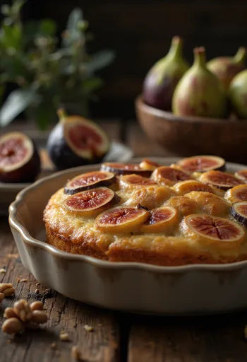 Торт с инжиром и орехами при подаче