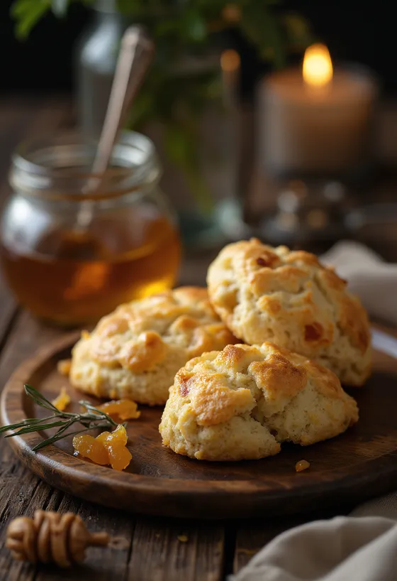 Сконы с имбирными цукатами при подаче