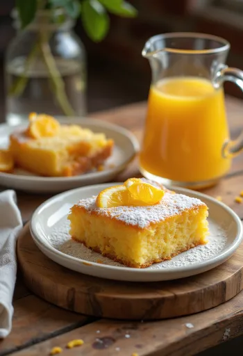 Медово-апельсиновый пирог при подаче
