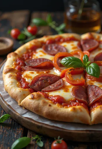 Pizza alla Campagnola с салями и овощами
