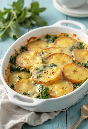 Веганская запеканка со шпинатом при подаче