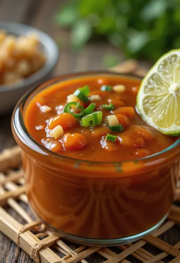 Поданный соус с халапеньо и паприкой барбекю